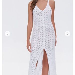 Pointelle Knit Midi Dress